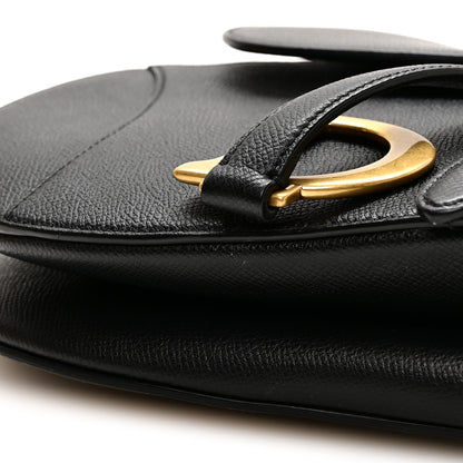 Christian Dior Grained Calfskin Saddle Bag Black 10 of 10