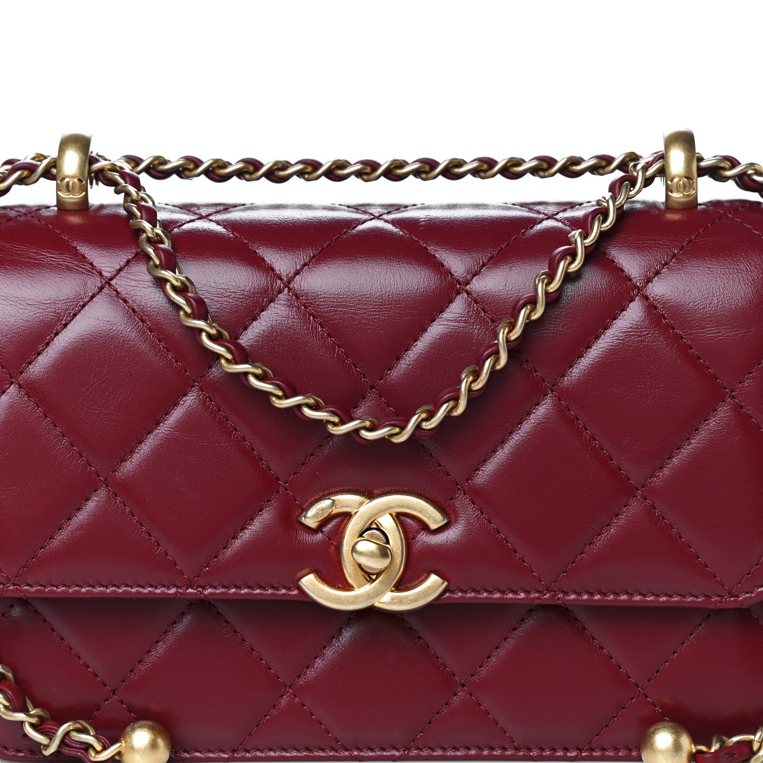 Chanel Calfskin Quilted Mini Perfect Fit Flap Burgundy 7 of 15