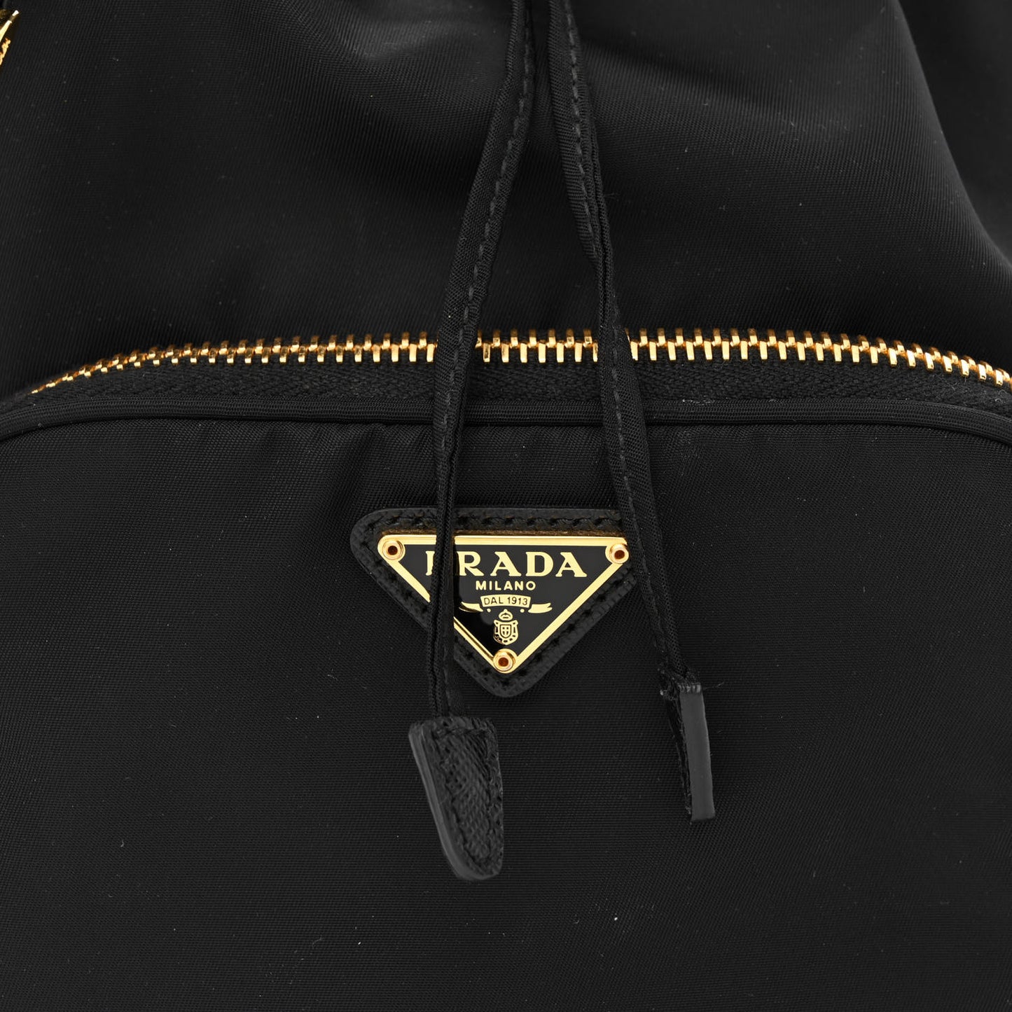 Saffiano Tessuto Nylon Mini Bucket Crossbody Bag Black