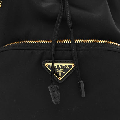 Prada Saffiano Tessuto Nylon Mini Bucket Crossbody Bag Black 10 of 12