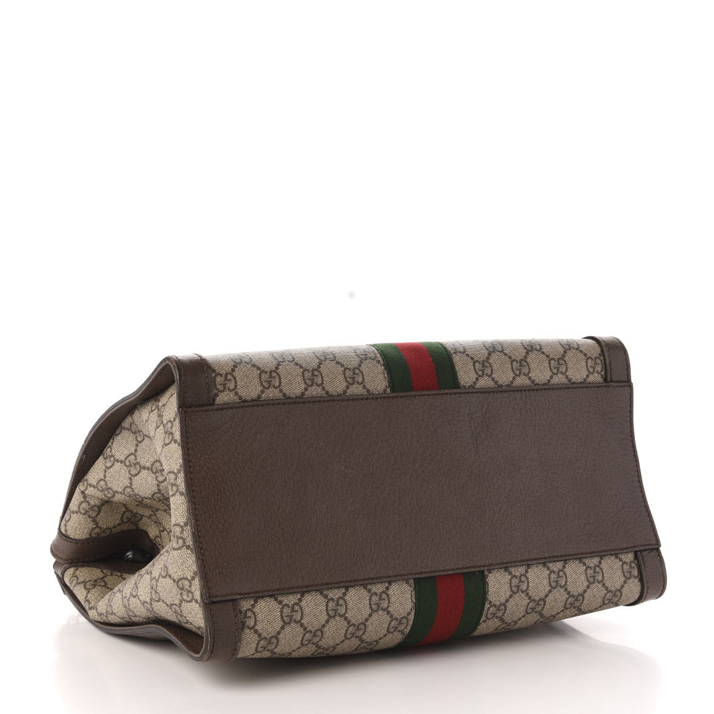 GG Supreme Monogram Web Medium Ophidia Tote Bag Brown