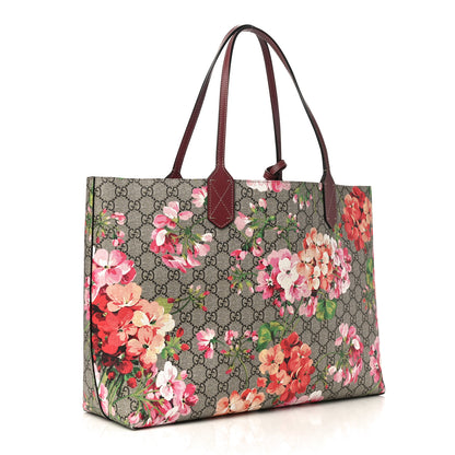 Gucci GG Supreme Monogram Blooms Medium Reversible Tote Beige Multicolor Dry Rose 4 of 15