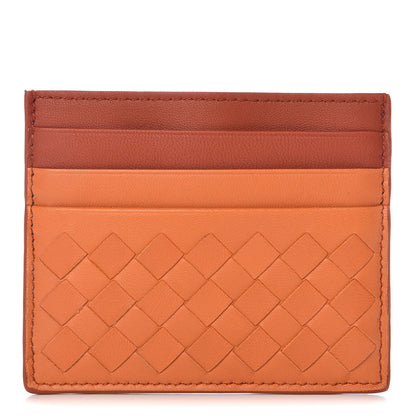 Bottega Veneta Nappa Intrecciato Two Tone Card Holder Orange 2 of 9