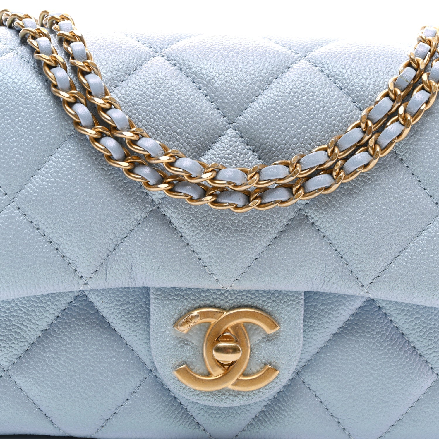 Chanel Iridescent Caviar Quilted Mini My Perfect Flap Light Blue 7 of 10