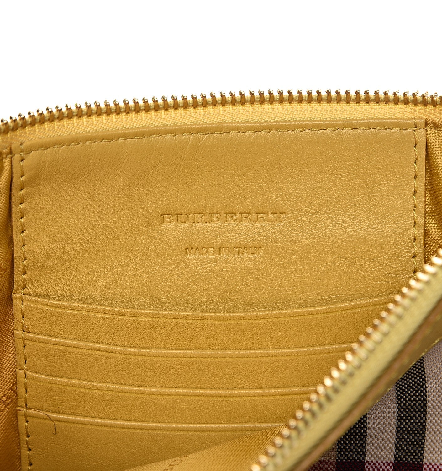 Burberry Horseferry Check Peyton Crossbody Clutch Bag Yellow 6 of 9