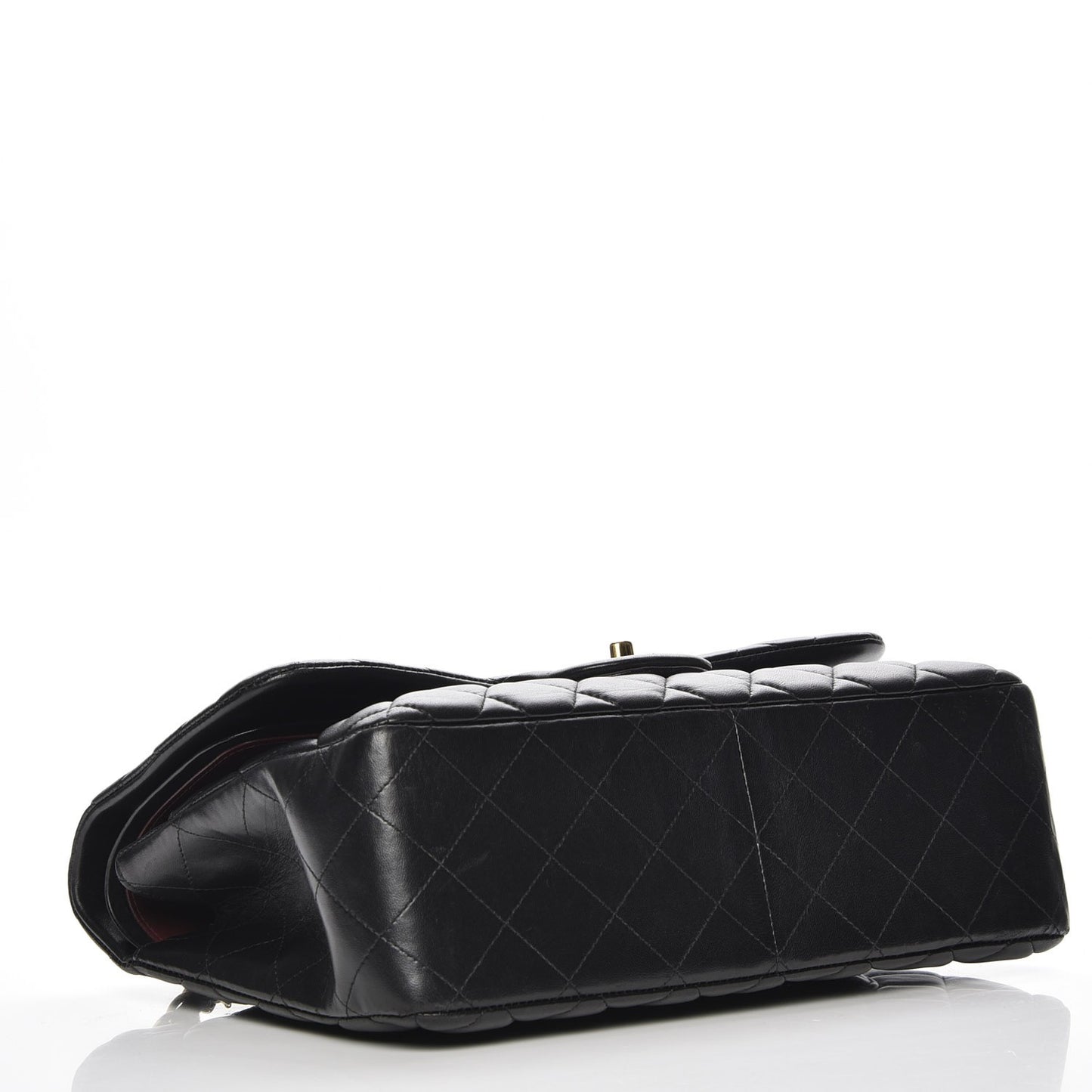 Lambskin Quilted Jumbo Double Flap Black