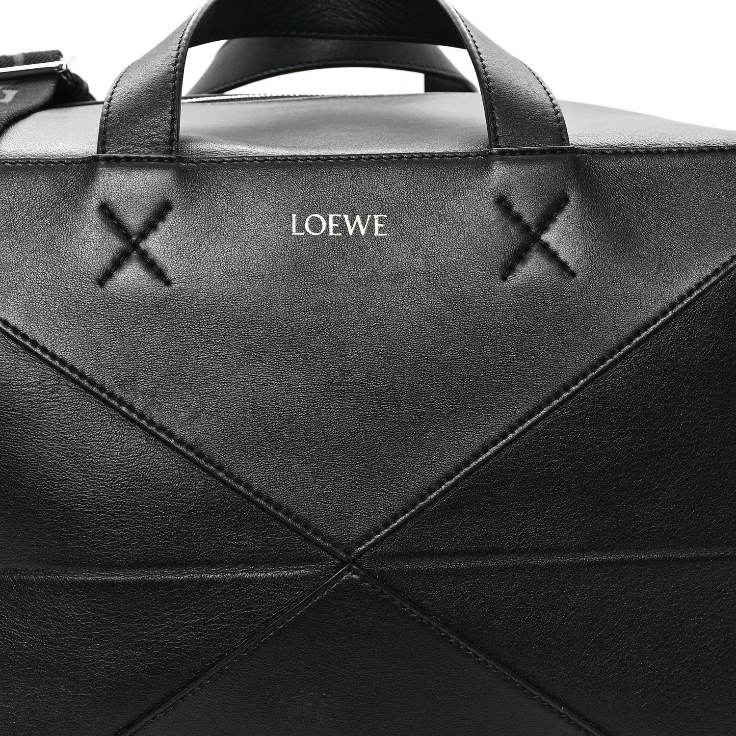 Loewe Shiny Calfskin Puzzle Fold Duffle Black 7 of 13