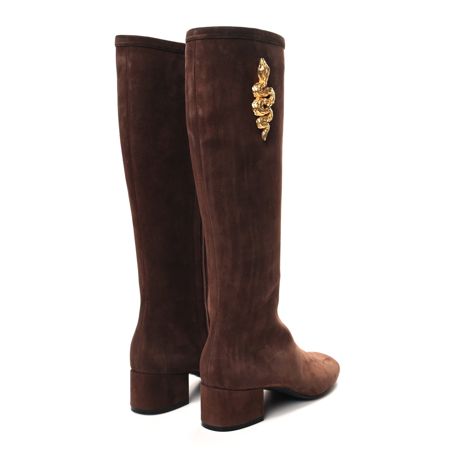 Suede Snake Maison Knee High 45mm Boots 39.5 Fondant