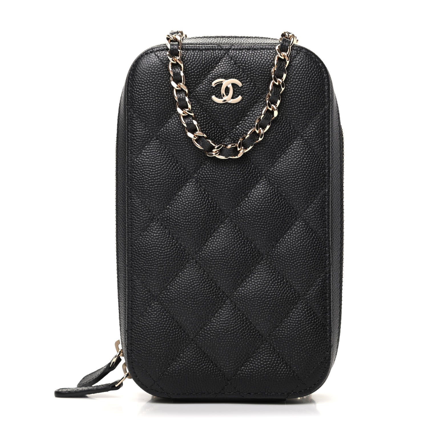 Chanel Caviar Quilted Zip Phone Case Black 1 of 10