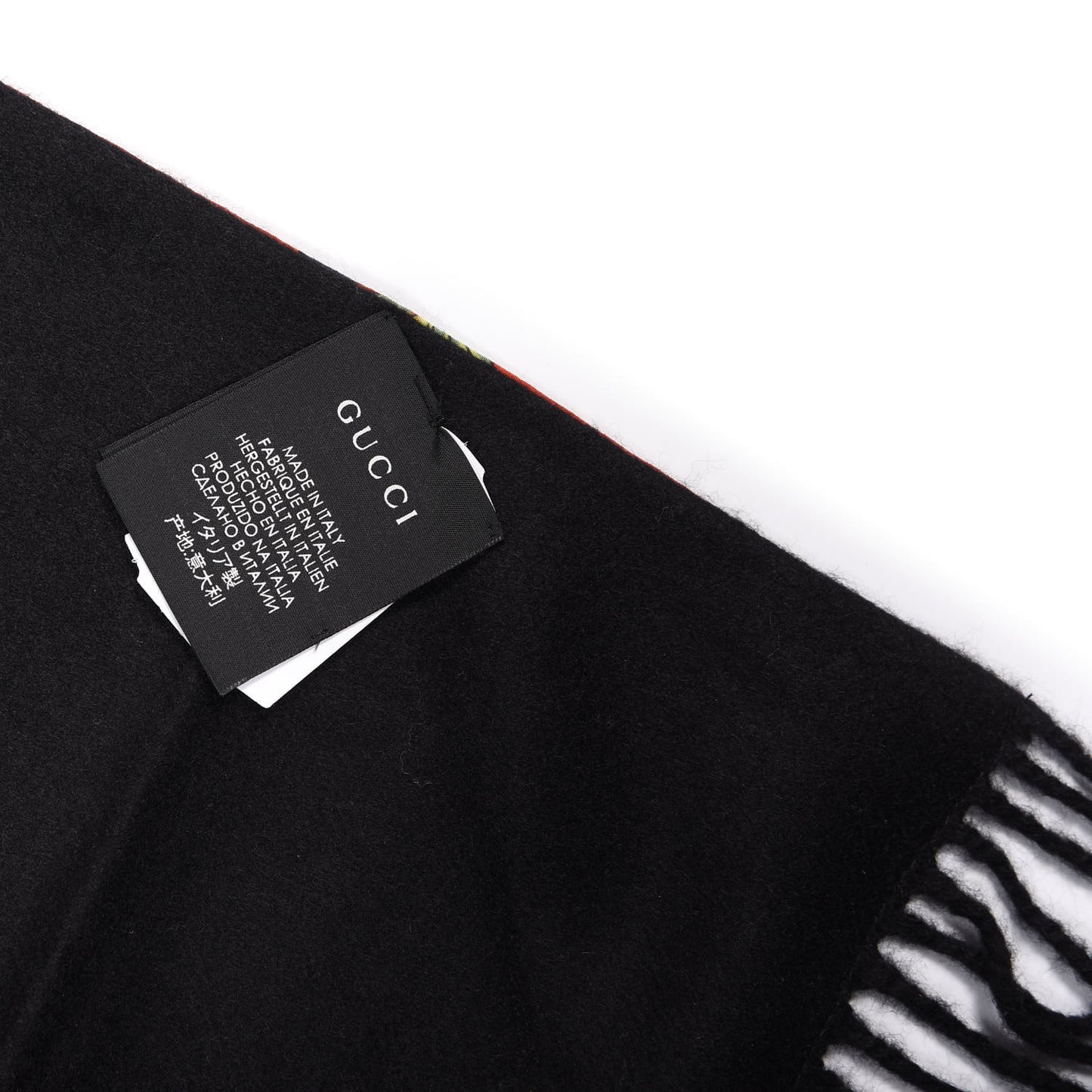 Cashmere Silk Cubemis Scarf Black Red