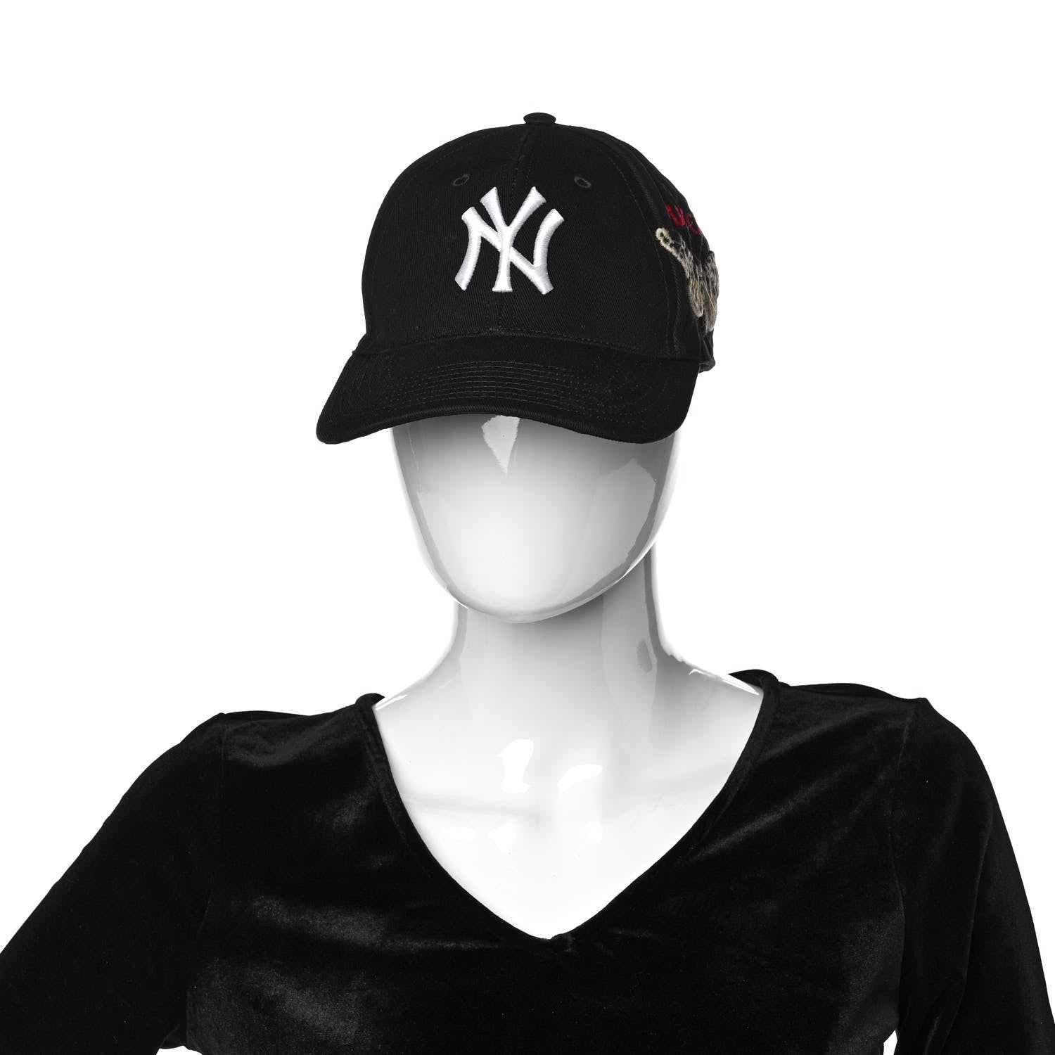 Gucci X MLB Cotton NY Yankees Baseball Hat 57-61 Black 2 of 8