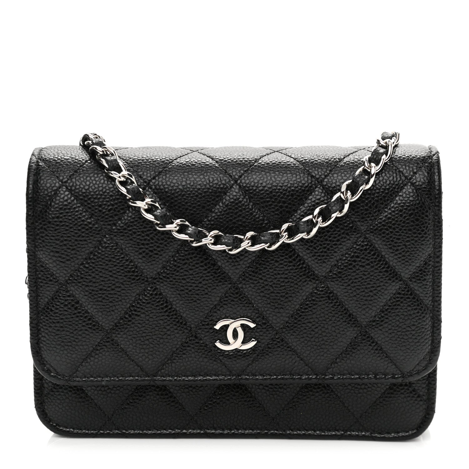 Chanel Caviar Quilted Mini Wallet On Chain WOC Black 1 of 12