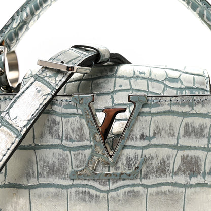 Louis Vuitton Alligator Capucines BB Blue Silver 7 of 9