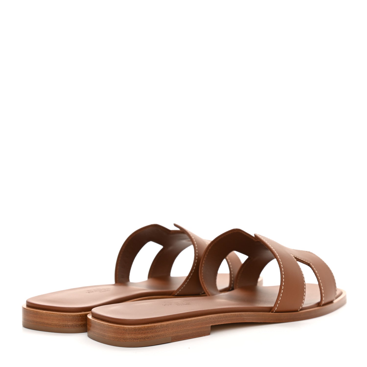 Hermes Box Calfskin Oran Sandals 37 Gold 4 of 9
