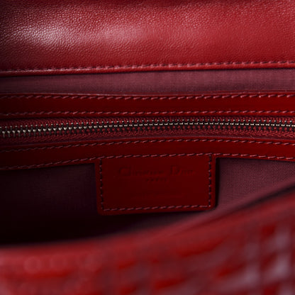 Christian Dior Patent Cannage New Lock Flap Red 8 of 10