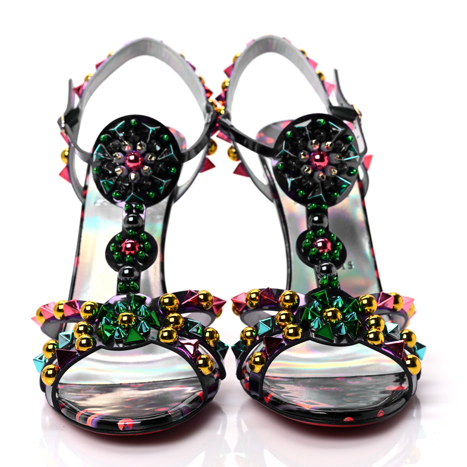 Christian Louboutin Patent Goldora 100 Sandals 41 Multicolor 2 of 8