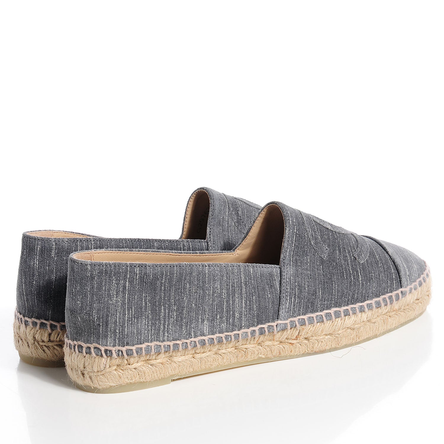 Chanel Striated Suede Espadrilles Dark Grey 41 4 of 8