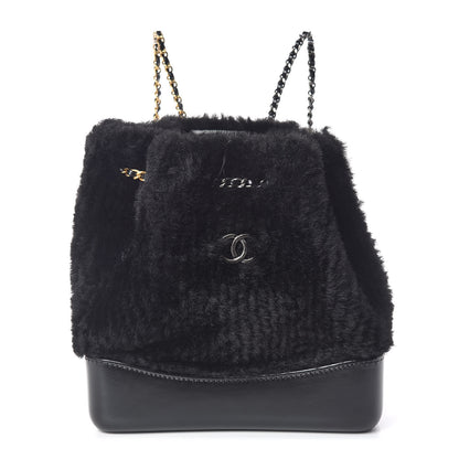 Chanel Shearling Small Gabrielle Backpack Black 1 of 10