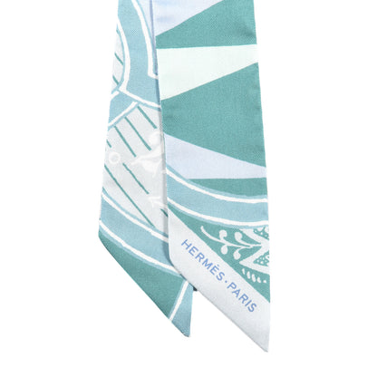 Hermes Silk Jeu de Soie Uniforme Twilly Aqua Celadon Ciel 2 of 4