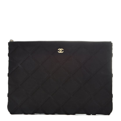 Chanel Velvet Quilted Medium Cosmetic Case Black 1 of 8