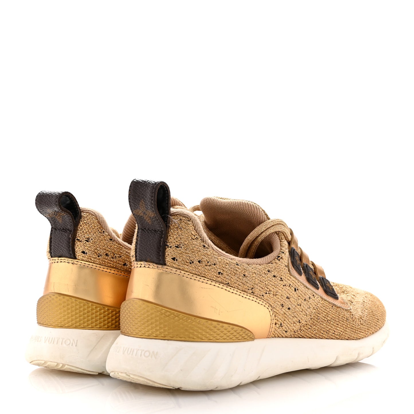 Technical Nylon Monogram Rubber Aftergame Sneakers 37.5 Gold