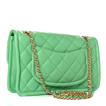 Chanel Caviar Quilted Medium Sweet Classic Flap Green 2 of 5