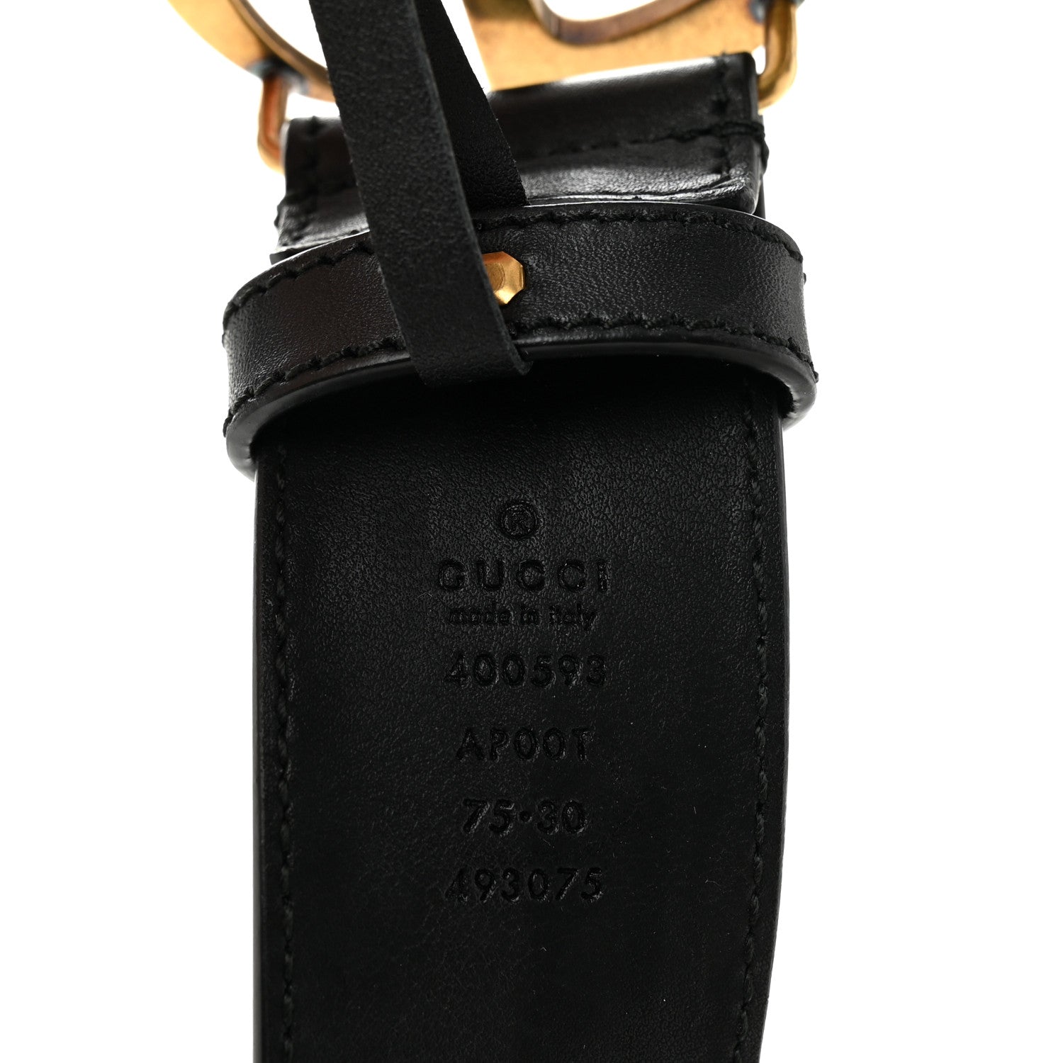 Gucci Calfskin Double G 40mm Belt 75 30 Black 3 of 5
