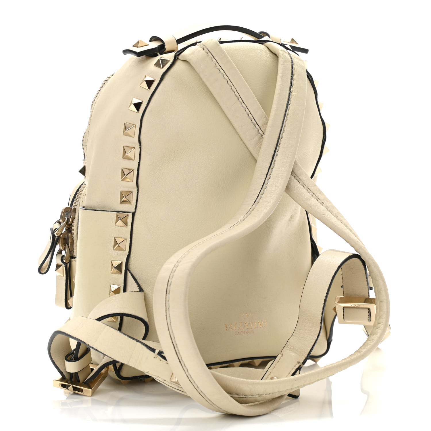Valentino Garavani Pebbled Calfskin Mini Rockstud Backpack Ivory 3 of 12