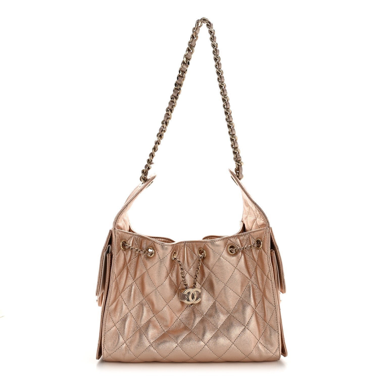 Chanel Metallic Caviar Quilted Small Chanel 25 Handbag Copper 1 of 11