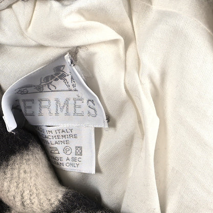Hermes Wool Cashmere Avalon Pillow PM Ecru Gris Fonce 3 of 3