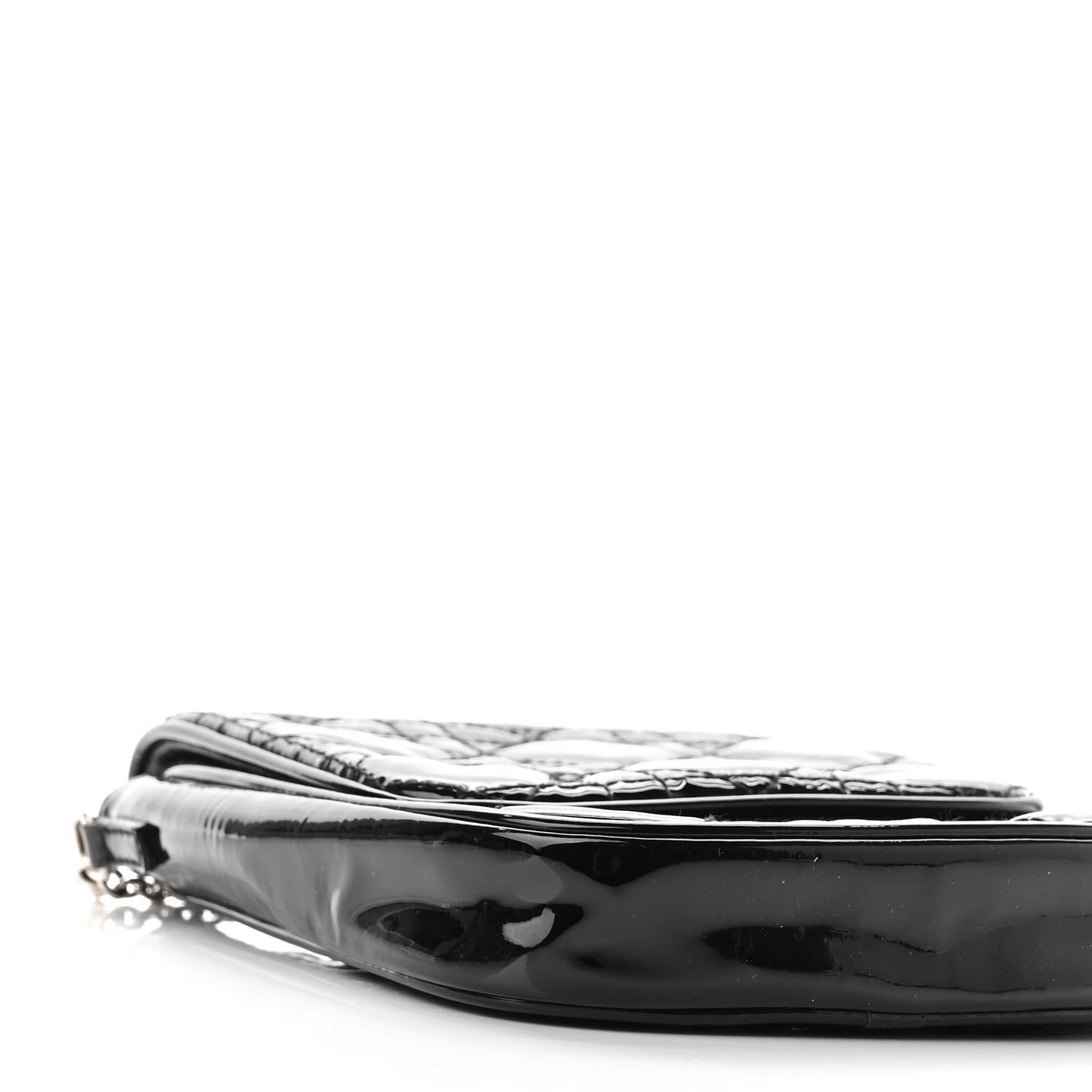 Patent Cannage Crossbody Pouch Black