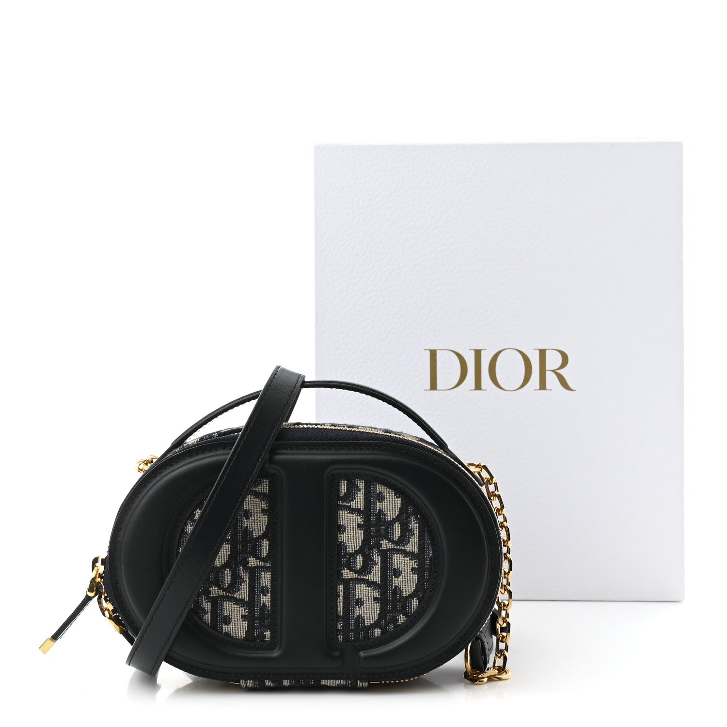 Christian Dior Oblique CD Signature Oval Crossbody Camera Bag Blue