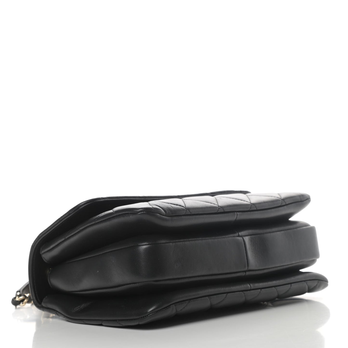 Lambskin Quilted Small Trendy CC Dual Handle Flap Bag Black