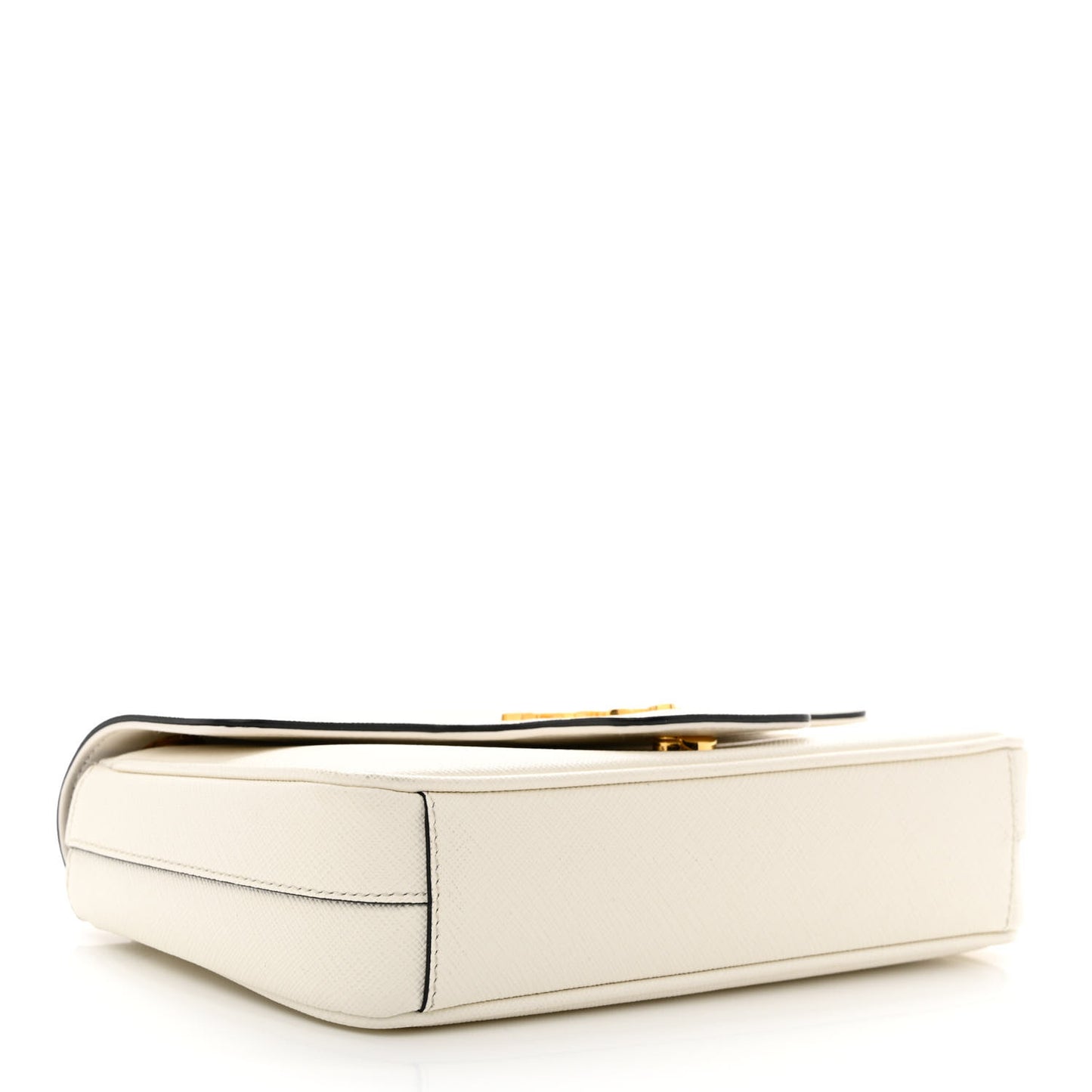 Saffiano Flap Shoulder Bag Bianco