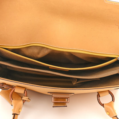 Salvatore Ferragamo Calfskin Double Handle Tote Tan 11 of 14