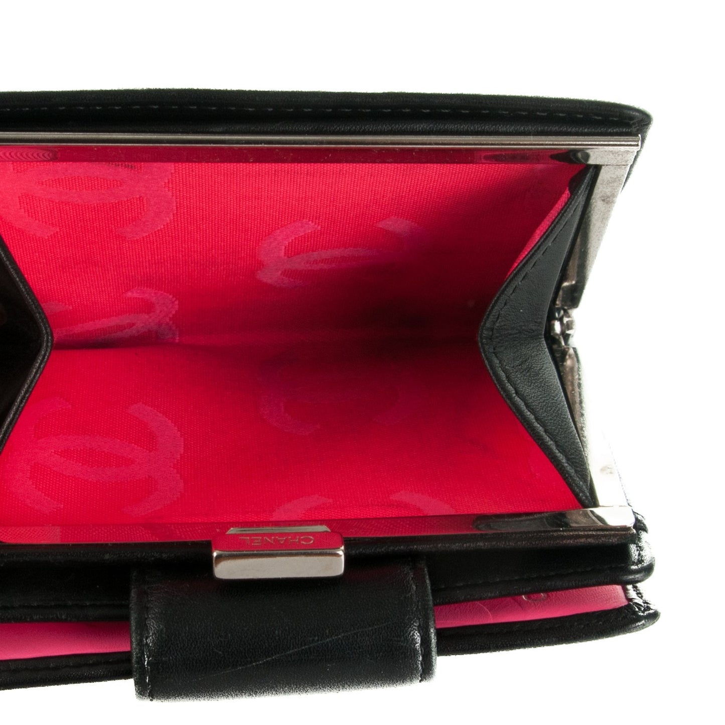 Calfskin Quilted Cambon Bi-Fold Wallet Black