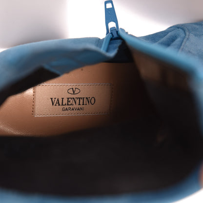 Valentino Garavani Suede Stretch 60mm Ankle Boots 36 Light Blue 7 of 9