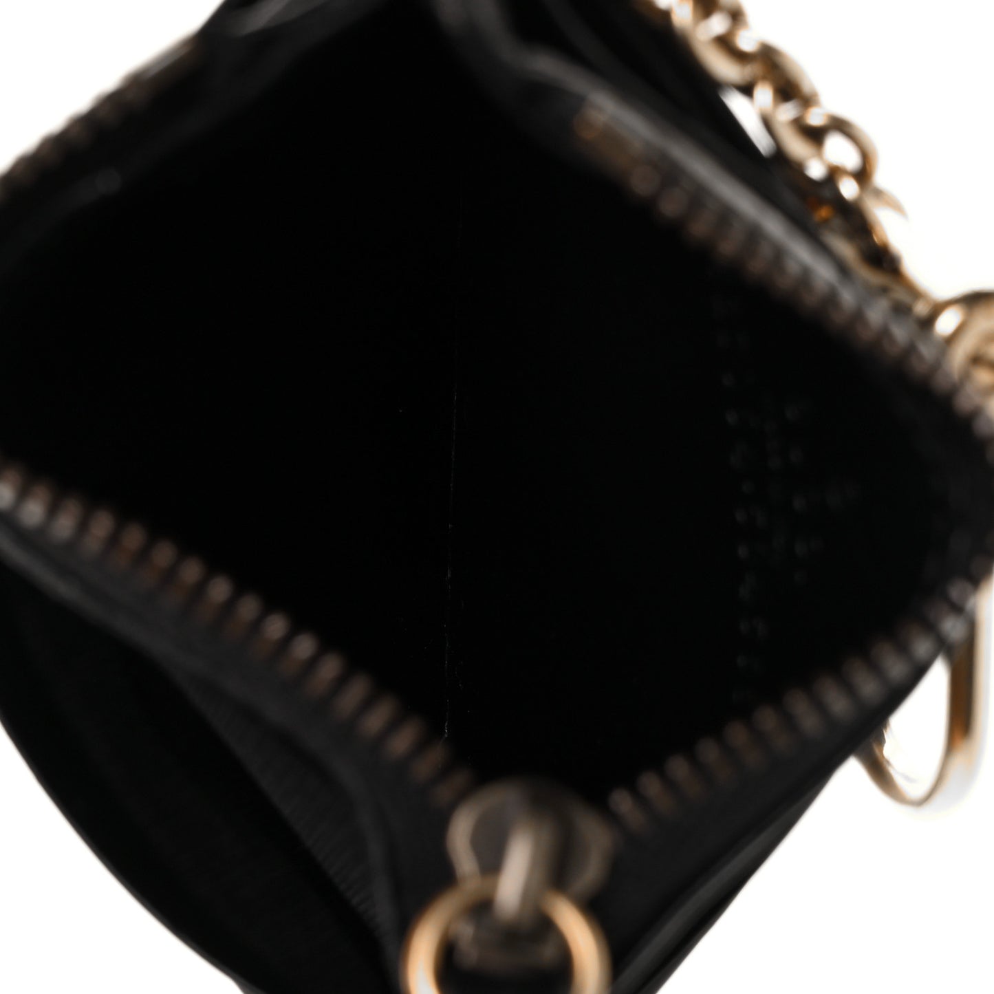 Calfskin Matelasse Chevron GG Marmont Key Case Card Holder Black