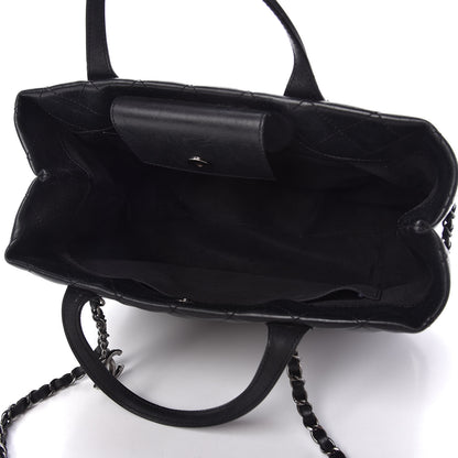 Chanel Calfskin Quilted Small Easy Shopping Tote Black 5 of 12