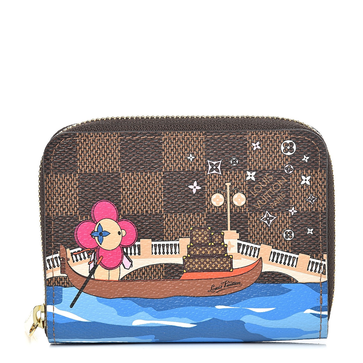 Damier Ebene 2019 Christmas Animation Zippy Coin Purse Blue