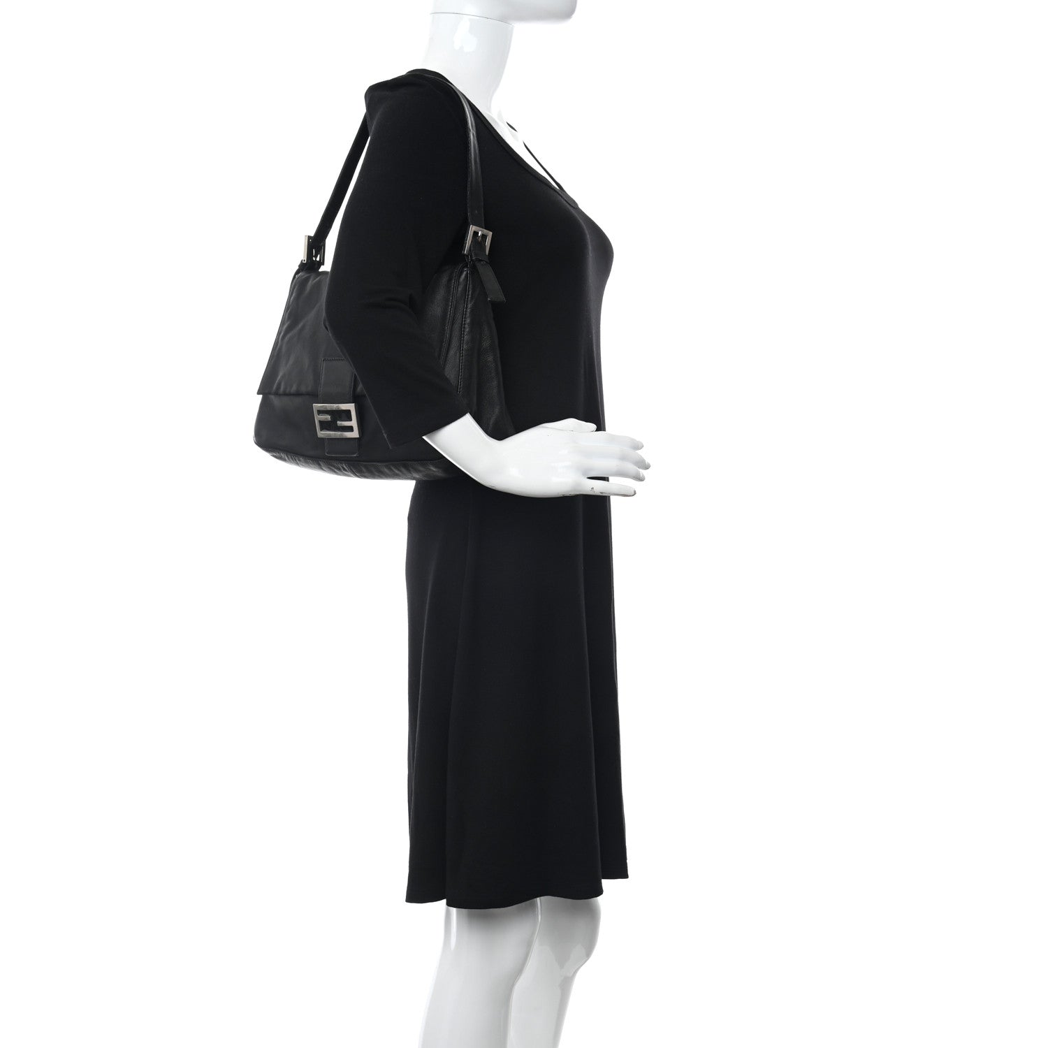 Fendi Lambskin Mama Baguette Black 2 of 12