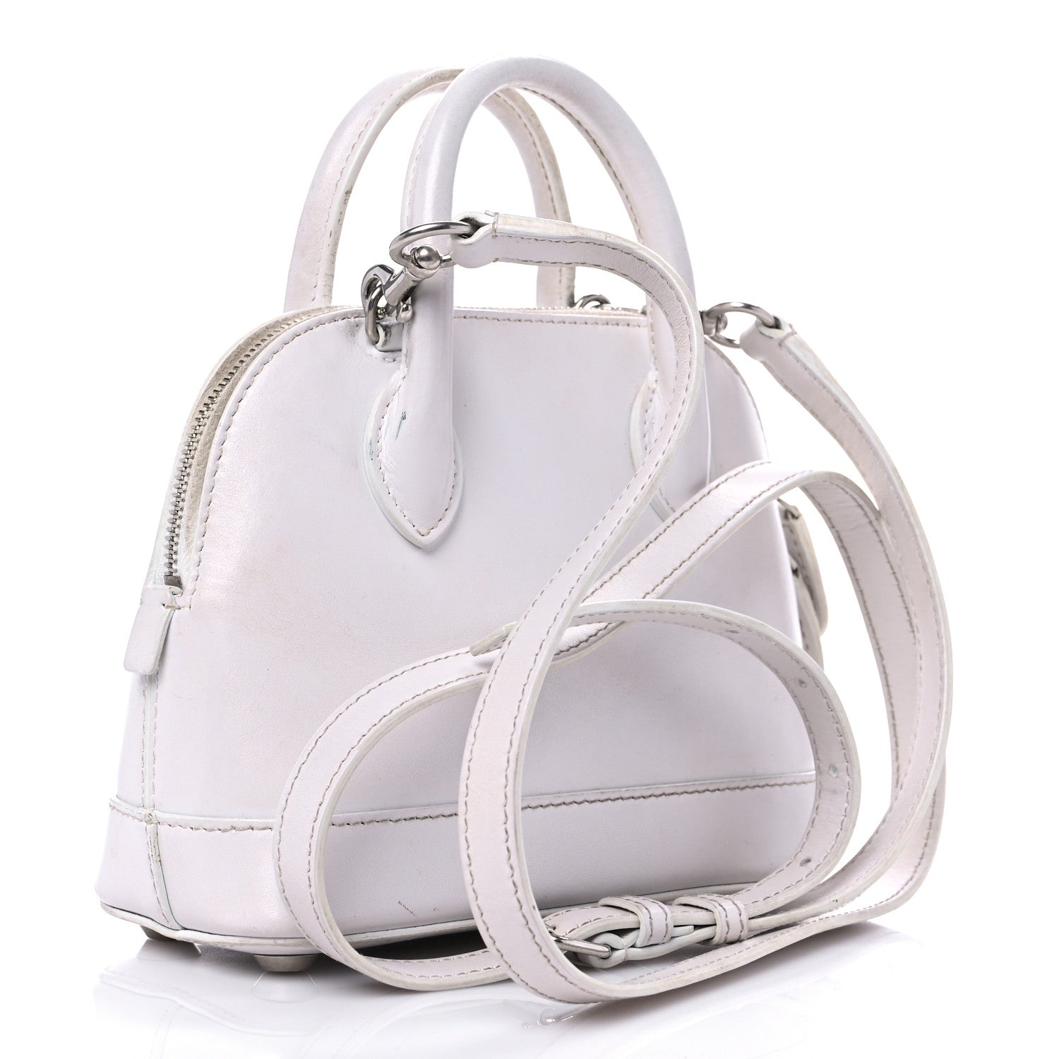 Balenciaga Calfskin Lipstick Logo XXS Ville Top Handle Bag White 3 of 11