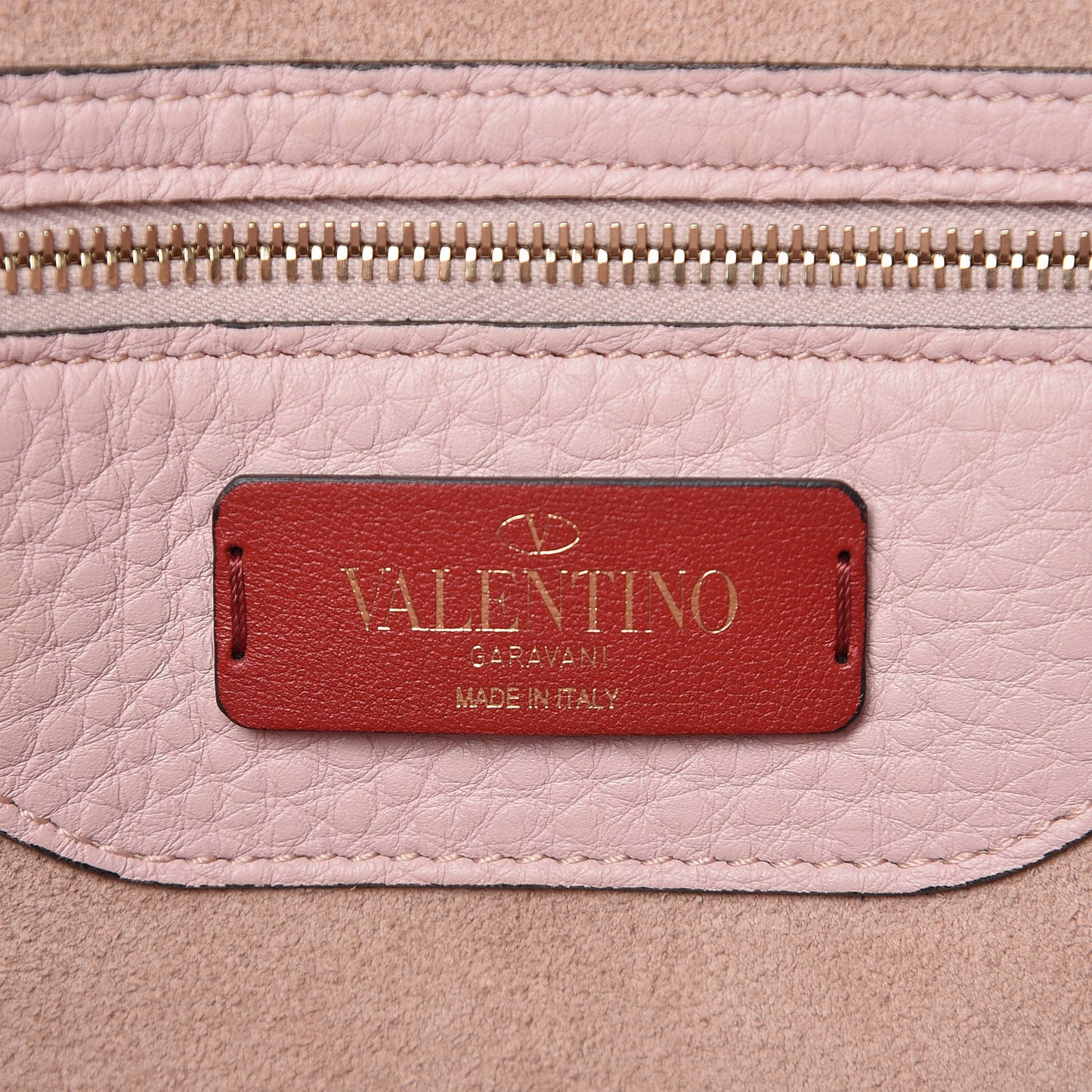 Grained Calfskin Rockstud Shoulder Tote Water Rose