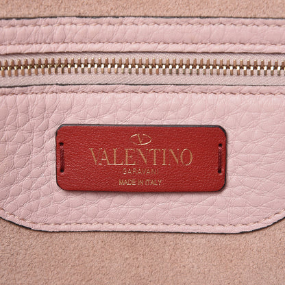 Valentino Garavani Grained Calfskin Rockstud Shoulder Tote Water Rose 6 of 17