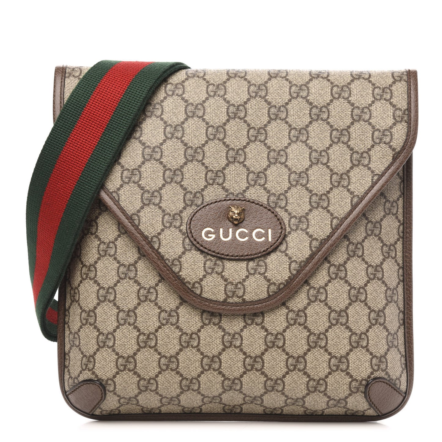 GG Supreme Monogram Web Medium Neo Vintage Flap Messenger Bag Beige New Acero