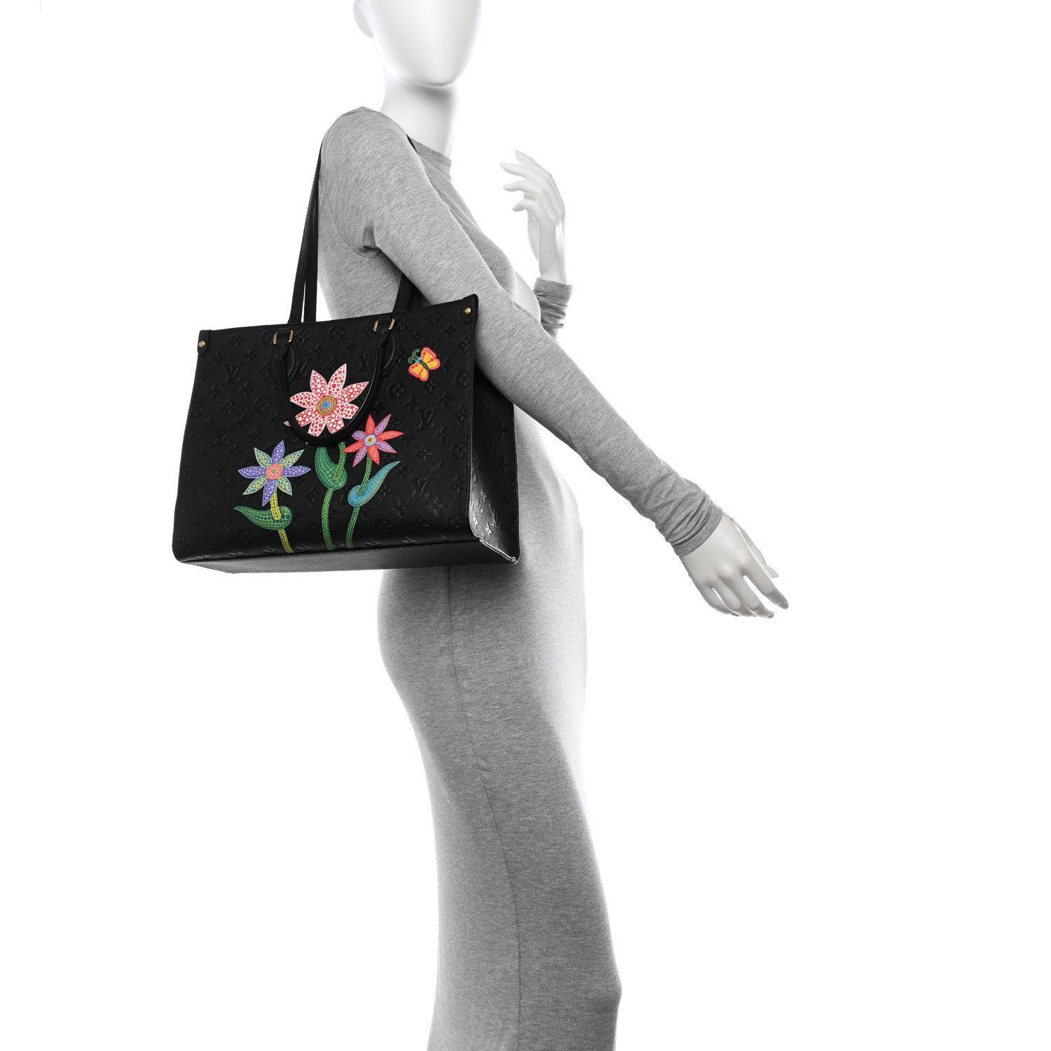 Louis Vuitton LV X YK Empreinte Inlaid Kusama Flowers Onthego MM Black 2 of 10