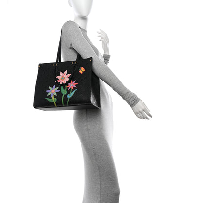 Louis Vuitton LV X YK Empreinte Inlaid Kusama Flowers Onthego MM Black 2 of 10