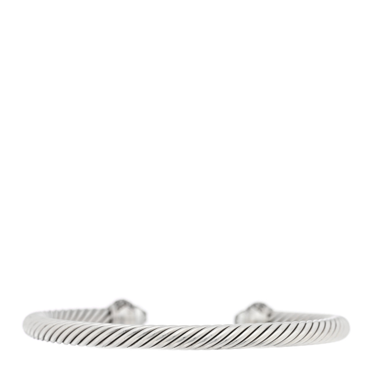 David Yurman Sterling Silver Diamond Prasiolite 5mm Cable Classics Bracelet 2 of 3