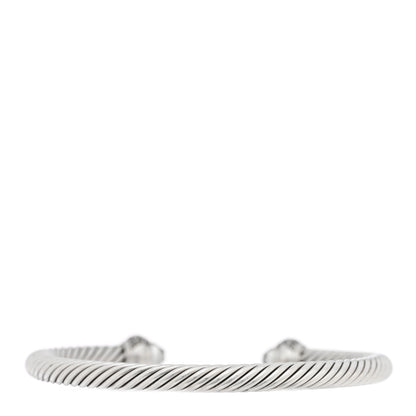 David Yurman Sterling Silver Diamond Prasiolite 5mm Cable Classics Bracelet 2 of 3