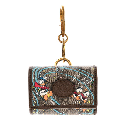 Gucci X DISNEY GG Supreme Monogram Donald Duck Interlocking G Key Pouch Beige Multicolor New Acero 1 of 5